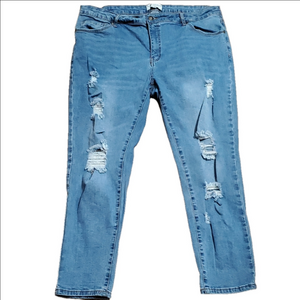 Chic Soul Women's Distressed Stretch Blue Jeans Size 3X